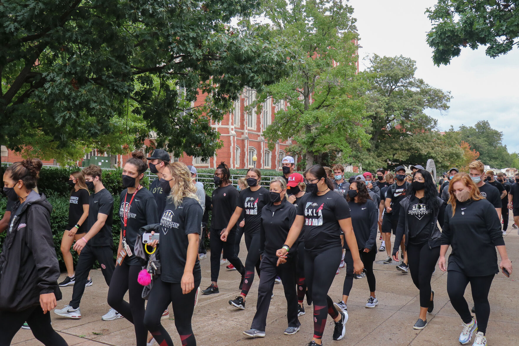 OU Athletes march